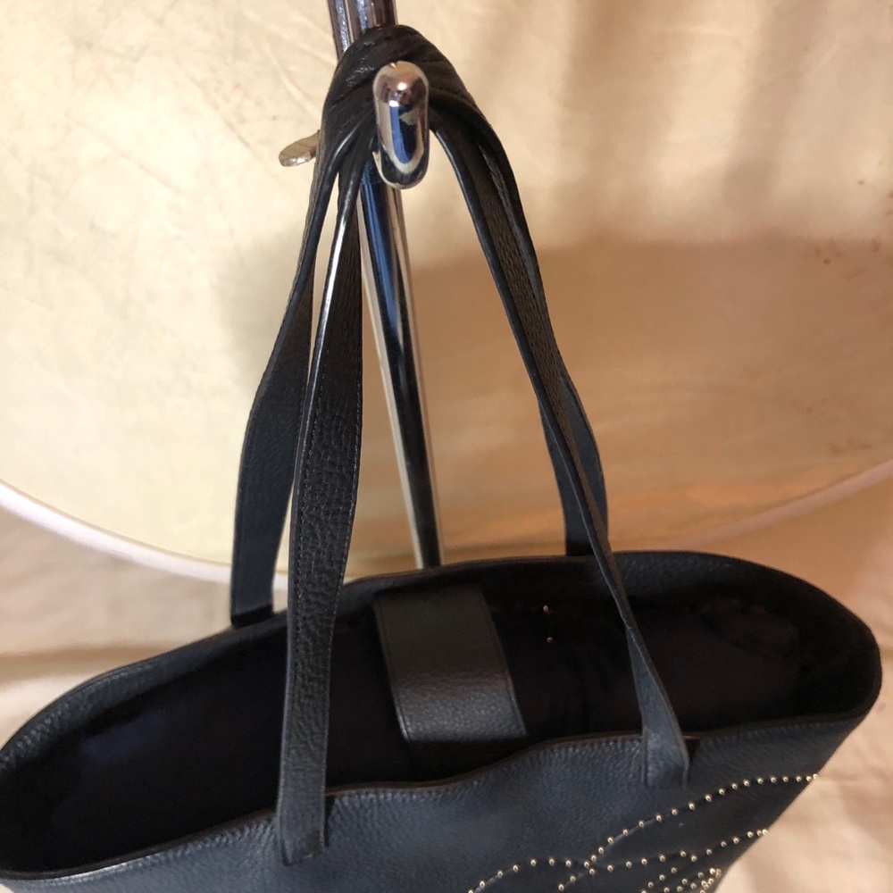 Karl Lagerfeld Black Tote with Studded Floral Design - Picture 7 of 14
